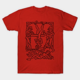 Hanging †† Vintage Medieval Woodcut Style Illustration T-Shirt